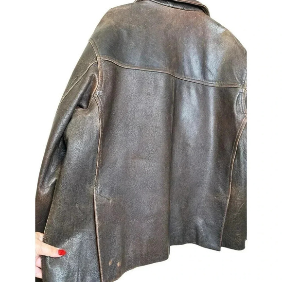 FIRST GENUINE LEATHER MEN’S JACKET SIZE XL Brown - Picture 8 of 14